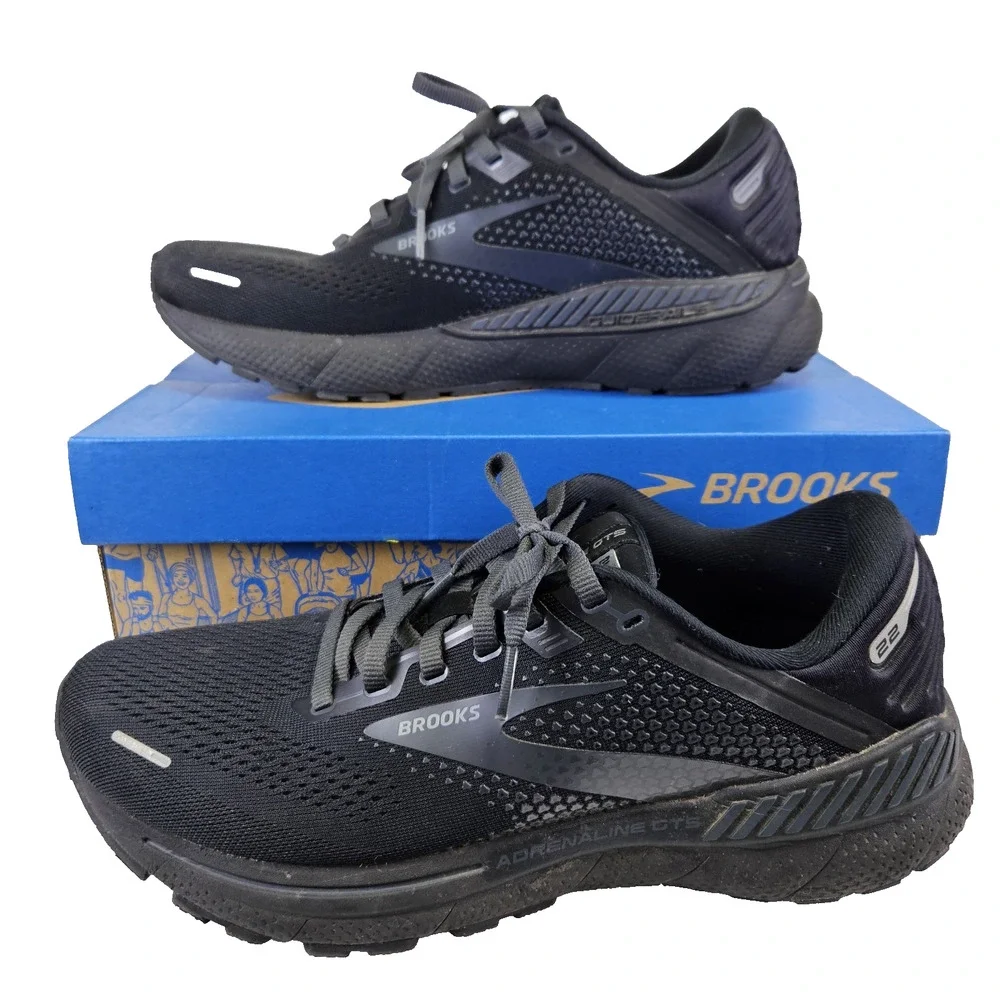 Brooks Adrenaline GTS 22 Sneaker Women 10 Black Running Shoe Walking 1203531B020